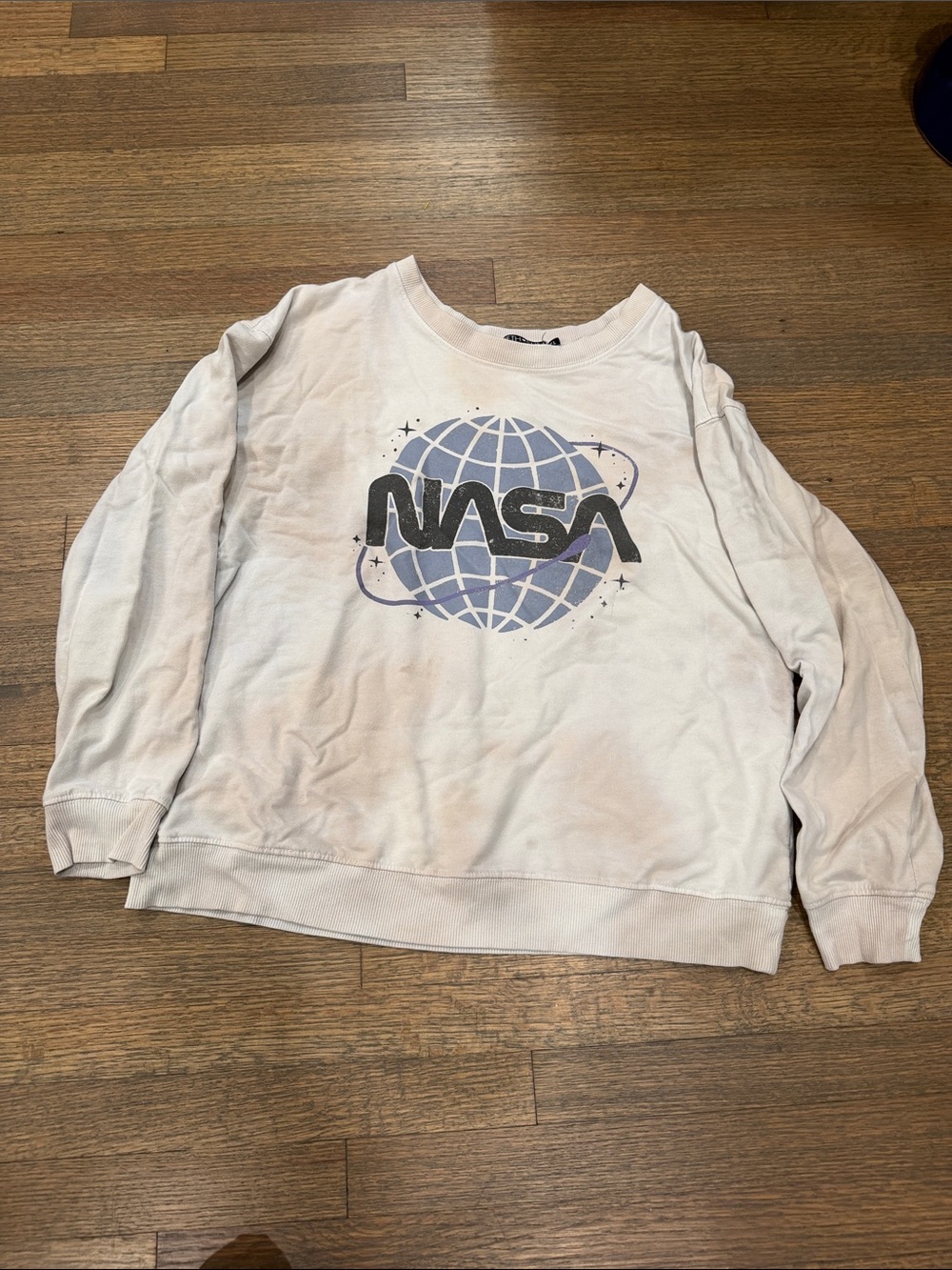Fifth Sun White Crewneck Sweatshirt with NASA Globe Graphic